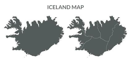 Islandia mapa conjunto en gris color vector