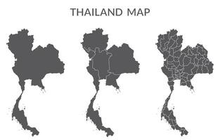 Thailand map set in grey color vector