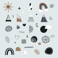 A set of abstract elements in Scandinavian style. vector