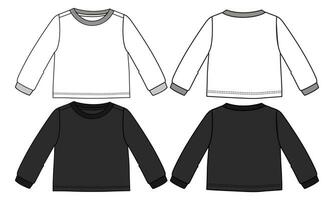 Black and white color T shirt vector illustration template for kids