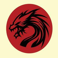 Ilustración de vector de dragón rojo