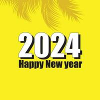 Happy New year with yellow background 2024 vector