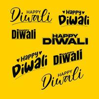 contento diwali tipografía vector