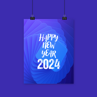 The year 2024 happy new year PSD