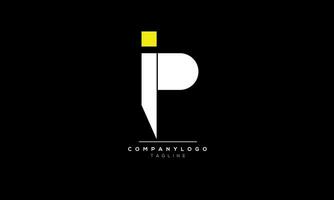 alfabeto letras iniciales monograma logo ip, ip inicial, ip letra vector