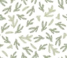 Seamless  pattern with fir branches in doodle style. Vector illustration.