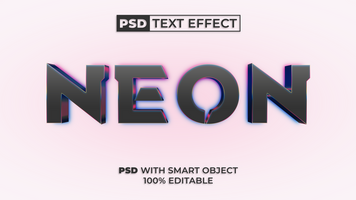 Neon- Text bewirken 3d Stil. editierbar Text Wirkung. psd