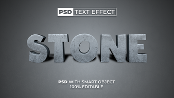 3D Stone Text Effect Style. Editable Text Effect. psd