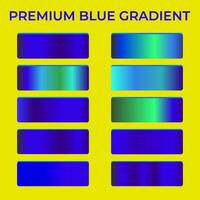 Gradients set of metallic gradients blue color with yellow background design vector gradient luxury