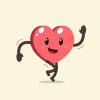 Cartoon heart character running vector