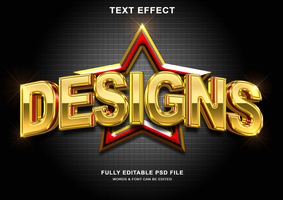 design 3d d'oro testo effetto psd