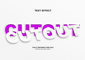 Editable Paper Cutout Text Style Effect psd