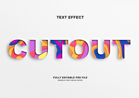 Editable Paper Cutout Text Style Effect psd