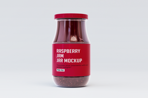 framboos jam pot mockup psd