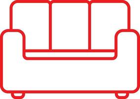 Shopping Sofa Furniture Outline Vector Icon
