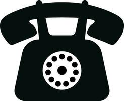 Classic or Vintage Rotary Telephone Silhouette Icon vector