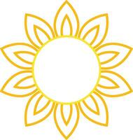 Sunflower Petal Pattern Circular Frame Illustration vector