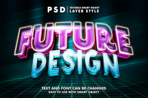 futur modifiable texte effet psd