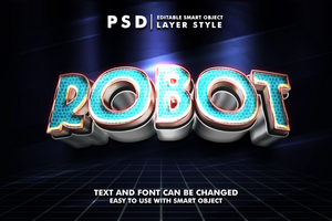 robô editável texto efeito psd