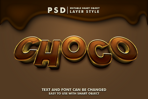 choco 3d realista texto efecto prima psd