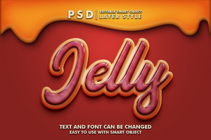 jelly 3d realistic text effect premium psd with smart object