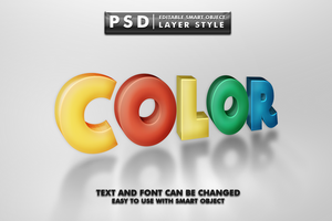colore 3d cartone animato testo effetto premio PSD