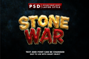 Stone War Editable Text Effect psd