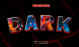 Dark 3D Editable Text Style Effect psd