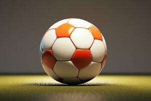 AI generated Soccer ball on a radiant light background evoking energy and excitement AI Generated photo