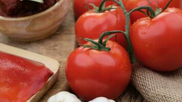 vers tomaten dichtbij omhoog. hoog kwaliteit 4k beeldmateriaal video