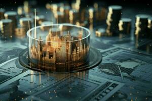 AI generated Dollar forex exchange navigating the fluctuations of global currency markets photo