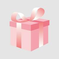 valentines box 3d in pink gradient vector