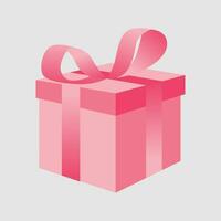 valentines box 3d in red gradient vector