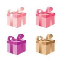 valentines box 3d collection set in different colors vector