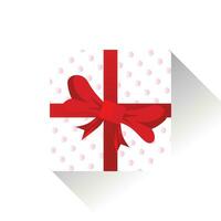 valentines gift box white square with polkadots vector