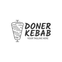 logotipo de shawarma para restaurantes y mercados. plantilla de logotipo de doner kebab. vector