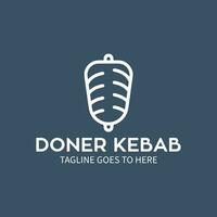 logotipo de shawarma para restaurantes y mercados. plantilla de logotipo de doner kebab. vector