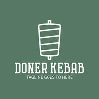 logotipo de shawarma para restaurantes y mercados. plantilla de logotipo de doner kebab. vector