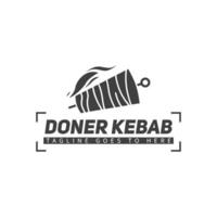 logotipo de shawarma para restaurantes y mercados. plantilla de logotipo de doner kebab. vector