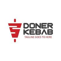 Shawarma logo for restaurants and markets. Doner kebab logo template. vector