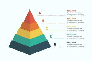 Pyramid infographic design element template, layout vector for presentation, banner, report, brochure, flyer.