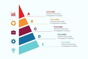 Pyramid infographic design element template, layout vector for presentation, banner, report, brochure, flyer.