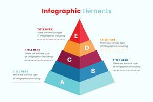 Pyramid infographic design element template, layout vector for presentation, banner, report, brochure, flyer.