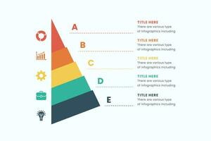 Pyramid infographic design element template, layout vector for presentation, banner, report, brochure, flyer.