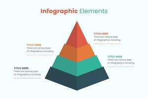 pirámide infografía diseño elemento plantilla, diseño vector para presentación, bandera, informe, folleto, volantes.