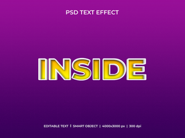 dentro texto efecto psd