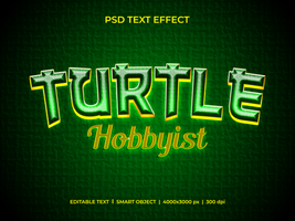 tortue amateur texte effet psd