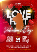 valentines day festival flyer psd