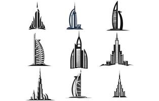 dubai ciudad silueta. vector dubai ciudad ilustración