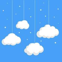 Clouds flat papercut style vector